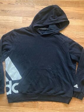 adidas Black Hoodie with White Logo Accent
